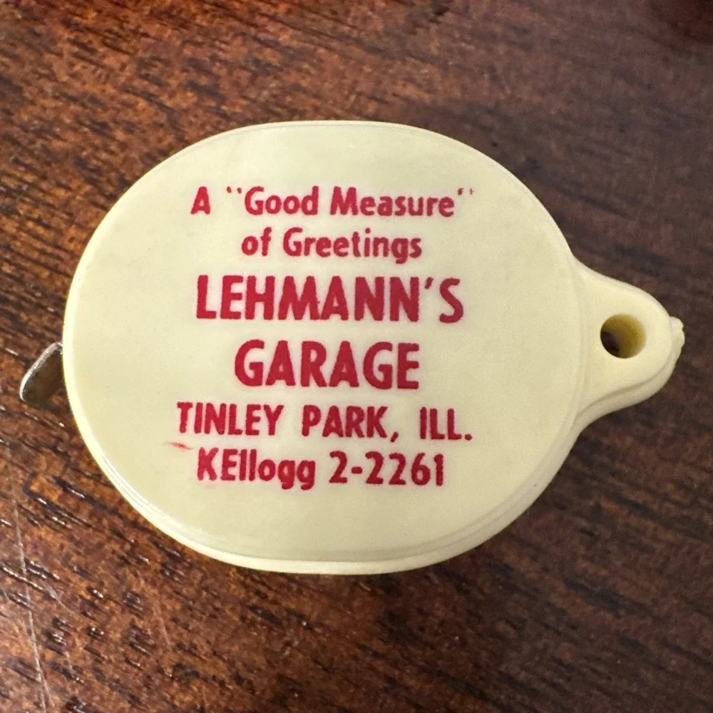 4 - Advertising Mini Tape Measure Lot, Zippo Bell Fibre, Chicago, Tinley Park Il